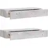Image de Étagères À Tiroir Murales 2 Pcs Gris Béton 60x23,5x10 Cm Mdf Vidaxl