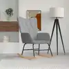 Image de Chaise À Bascule Gris Clair Tissu Vidaxl