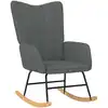 Image de Chaise À Bascule Gris Foncé Tissu Vidaxl