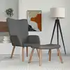Image de Chaise De Relaxation Avec Repose-pied Gris Foncé Velours Vidaxl