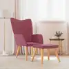 Image de Chaise De Relaxation Avec Tabouret Rouge Bordeaux Tissu Vidaxl