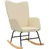 Image de Chaise À Bascule Crème Tissu Vidaxl