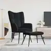 Image de Fauteuil Relax Avec Tabouret En Velours Noir Vidaxl