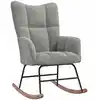 Image de Chaise À Bascule Gris Clair Velours Vidaxl