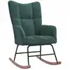 Image de Chaise À Bascule Vert Foncé Velours Vidaxl
