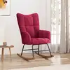 Image de Chaise À Bascule Rouge Bordeaux Velours Vidaxl