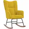 Image de Chaise À Bascule Jaune Moutarde Velours Vidaxl