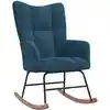 Image de Chaise À Bascule Bleu Velours Vidaxl