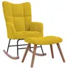 Image de Vidaxl chaise à bascule avec repose-pied jaune moutarde velours