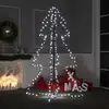 Image de Arbre De Noël Cône 200 Led D'intérieur/d'extérieur 98x150 Cm Vidaxl