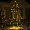 Image de Arbre De Noël Cône 300 Led D'intérieur/d'extérieur 120x220 Cm Vidaxl