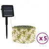 Image de Lampes Solaires 5 Pcs 5x200 Led Blanc Chaud Intérieur Extérieur Vidaxl