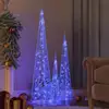 Image de Jeu De Cônes Lumineux À Led Acrylique Bleu 60/90/120 Cm Vidaxl