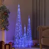 Image de vidaXL Jeu de Cônes Lumineux à LED Décoration de Noël Vacances de Noël Jardin Patio Extérieur Salon Chambre Acrylique Bleu 328973