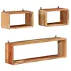 Image de Ensemble D'étagères Murales Cube 3 Pcs Bois D'acacia Solide Vidaxl