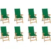 Image de Chaises Inclinables De Jardin Et Coussins Lot De 8 Teck Solide Vidaxl