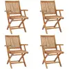 Image de Chaises Pliables De Jardin Lot De 4 Bois De Teck Solide Vidaxl