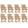Image de Chaises Pliables De Jardin Lot De 8 Bois De Teck Solide Vidaxl