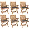 Image de Chaises Pliables De Jardin Avec Coussins Lot De 6 Bois De Teck Vidaxl