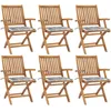 Image de Chaises Pliables De Jardin Avec Coussins Lot De 6 Bois De Teck Vidaxl