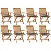 Image de Chaises Pliables De Jardin Avec Coussins Lot De 8 Teck Solide Vidaxl