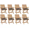 Image de Chaises Pliables De Jardin Avec Coussins Lot De 8 Teck Solide Vidaxl