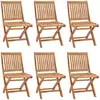 Image de Chaises Pliables De Jardin Lot De 6 Bois De Teck Solide Vidaxl