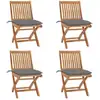 Image de Chaises Pliables De Jardin Avec Coussins Lot De 4 Teck Solide Vidaxl