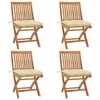 Image de Chaises Pliables De Jardin Avec Coussins Lot De 4 Teck Solide Vidaxl