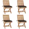 Image de Chaises Pliables De Jardin Avec Coussins Lot De 4 Teck Solide Vidaxl