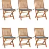Image de Chaises Pliables De Jardin Avec Coussins Lot De 6 Bois De Teck Vidaxl