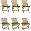 Image de Chaises Pliables De Jardin Avec Coussins Lot De 6 Bois De Teck Vidaxl