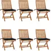 Image de Chaises Pliables De Jardin Avec Coussins Lot De 6 Bois De Teck Vidaxl