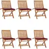 Image de Chaises Pliables De Jardin Avec Coussins Lot De 6 Bois De Teck Vidaxl