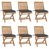 Image de Chaises Pliables De Jardin Avec Coussins Lot De 6 Bois De Teck Vidaxl