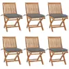 Image de Chaises Pliables De Jardin Avec Coussins Lot De 6 Bois De Teck Vidaxl