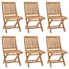 Image de Vidaxl chaises pliables de jardin avec coussins lot de 6 bois de teck