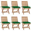 Image de Chaises Pliables De Jardin Avec Coussins Lot De 6 Bois De Teck Vidaxl