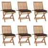Image de Chaises Pliables De Jardin Avec Coussins Lot De 6 Bois De Teck Vidaxl