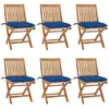 Image de Chaises Pliables De Jardin Avec Coussins Lot De 6 Bois De Teck Vidaxl
