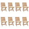 Image de Chaises Pliables De Jardin Avec Coussins Lot De 8 Teck Solide Vidaxl