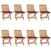 Image de Chaises Pliables De Jardin Avec Coussins Lot De 8 Teck Solide Vidaxl