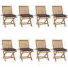 Image de Chaises Pliables De Jardin Avec Coussins Lot De 8 Teck Solide Vidaxl
