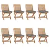 Image de Chaises Pliables De Jardin Avec Coussins Lot De 8 Teck Solide Vidaxl