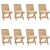 Image de Chaises Pliables De Jardin Avec Coussins Lot De 8 Teck Solide Vidaxl