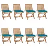 Image de Chaises Pliables De Jardin Avec Coussins Lot De 8 Teck Solide Vidaxl