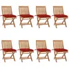 Image de Chaises Pliantes Avec Coussins, 8 Pièces, En Teck Massif Vidaxl