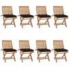 Image de Chaises Pliables De Jardin Avec Coussins Lot De 8 Teck Solide Vidaxl