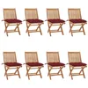 Image de Chaises Pliables De Jardin Avec Coussins Lot De 8 Teck Solide Vidaxl