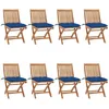 Image de Chaises Pliables De Jardin Avec Coussins Lot De 8 Teck Solide Vidaxl